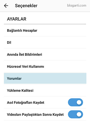 instagram yorumlar