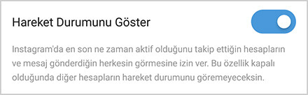 instagram son görülme kapatma
