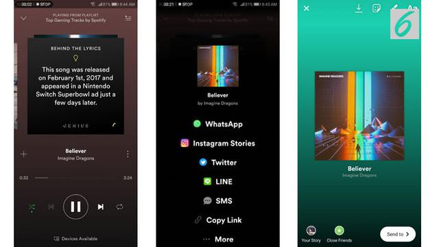 Spotify şarkılarını Instagram'da paylaşın