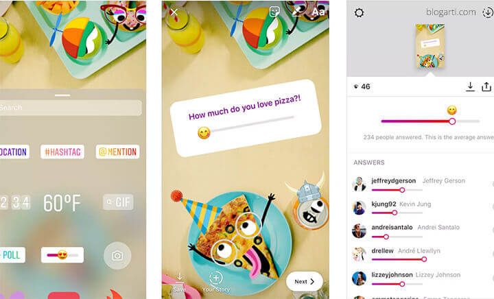 instagram kaydırmalı anket