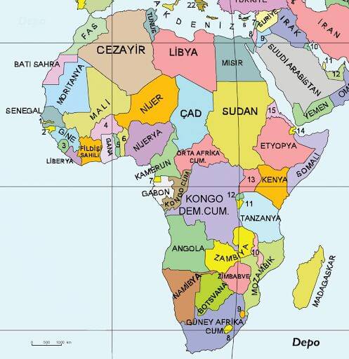 Afrika kıtası haritası