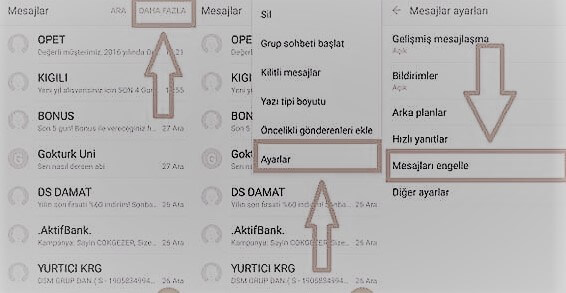 android sms engelleme