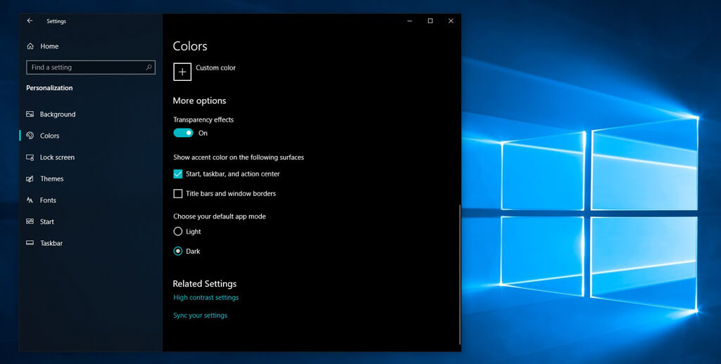 windows10 koyu mod