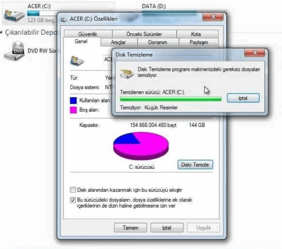 Disk Temizlemeyi çalıştırın