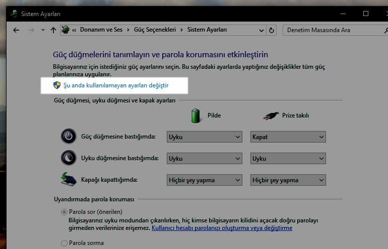 Hazırda bekletmeyi devre dışı bırakın