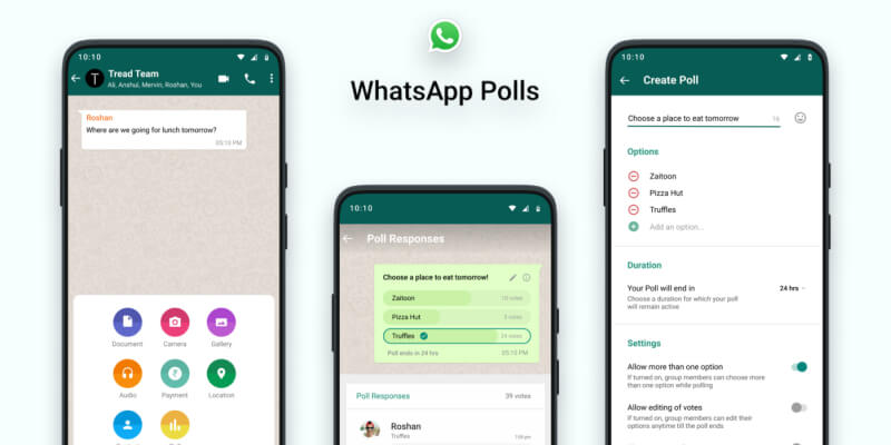 WhatsApp anket oluşturma ekranı.